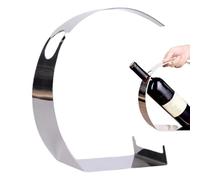 Rukjmqi Porte-bouteille de vin | Support élégant en acier inoxydable | Étagère à vin pour le plateau de table | Pour salle à manger, maison, rangement, collection, bar, salon, cuisine, divertissement