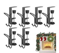Rukjmqi Stocking And Garland Hanger Lot de 6 guirlandes et porte-jarretelles pour manteau de cheminée, réglables sans perçage, pour appartements, hôtels, cafés