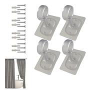 Rukjmqi Support Pour Tringle à Rideau de Plafond - Porte Tringle Plafond Robustes | 4 Pièces Fixation Adhésive Sans Perçage 2,5-3,2 cm Salle De Bain Location Appartement Chambre Étudiante