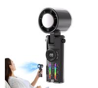 Rukjmqi Ventilateur Personnel Électrique,Ventilateur Portatif Rechargeable USB Avec Lumières Colorées - Affichage Numérique Indispensable Par Temps Chaud Avec 199 Modes De Vent Pour Filles Garçons