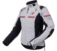 Rukka Armatou-R veste textile de moto pour dames imperméable à l’eau, noir-gris-rouge, taille 40 pour femmes