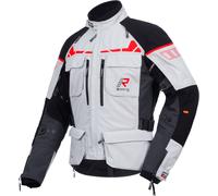 Rukka Ecuado-R Veste textile de moto, Gris clair/noir/rouge, Taille 50