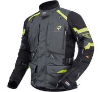 Rukka Madagasca-R Veste textile de moto, anthracite/noir/jaune, Taille 46