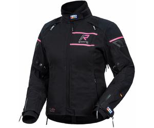 Rukka Raptorina GTX Veste textile de moto pour dames, noir-rose, taille 44 pour femmes