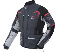Rukka Rimo-R Veste textile de moto, noir-gris-blanc-rouge, taille 62 pour homme