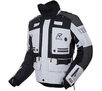 Rukka TitanTrail-R Veste textile moto imperméable, Blanc/Gris/Noir, Taille 60