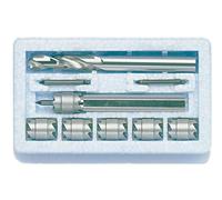 RUKO 101104M - Juego de 1 Fresa HSS completa + 5 coronas + 2 pasadores de centrado para puntos de soldadura + 1 broca para puntos de soldadura HSS de 8mm