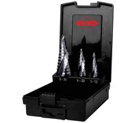 RUKO Jeu de forets étagés ULTIMATECUT pointe FLOWSTEP HSS tailles 0/9, 1, 2 cassette ABS 3 pièces