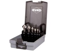 Jeu de fraises coniques à lamer Ruko DIN335-C 90 degrés Diamètre 6,3-20,5mm HSS-Co 6pcs Cassette plastique - 102152ERO
