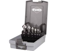 RUKO 102152RO Jeu de fraises coniques 6 pièces 6.3 mm, 8.3 mm, 10.4 mm, 12.4 mm, 16.5 mm, 20.5 mm HSS tige cylindrique 1 set