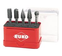 RUKO 116004 Fraise sur tige Carbure de tungstène 10 mm Diamètre de tige 6 mm 5 pièces