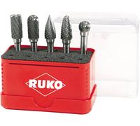 RUKO 116004 Fraise sur tige Carbure de tungstène 10 mm Diamètre de tige 6 mm 5 pièces