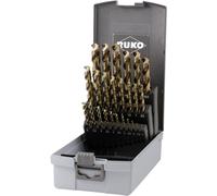 RUKO 228215RO HSSE-Co 5 Jeu de forets pour le métal 25 pièces DIN 338 tige à 3 surfaces 1 set