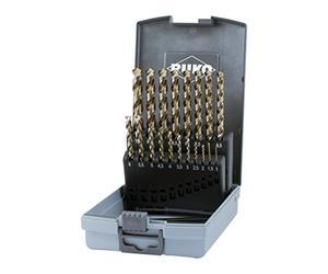 RUKO 228215RO - Juego de 25 brocas helicoidales DIN 338 tipo UNI, HSSE-Co 5