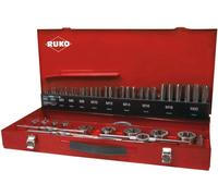 RUKO 245040 Set de tarauds pour machine 54 pièces métrique M3, M4, M5, M6, M8, M10, M12 coupe à droite HSS 1 set