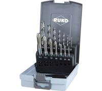 RUKO 245048RO Set de tarauds pour machine 14 pièces métrique M3, M4, M5, M6, M8, M10, M12 coupe à droite DIN 371, DIN 376 HSS