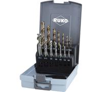 RUKO 245052RO Set de tarauds pour machine 14 pièces métrique M3, M4, M5, M8, M10, M12 coupe à droite DIN 371, DIN 376 HSSE-Co 5