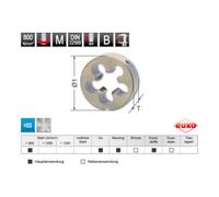 Ruko Filière métrique M DIN EN 22568 HSS, rectifié M 6 Quantité:1