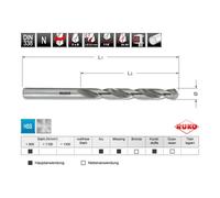 RUKO Foret hélicoïdal DIN 338 Type N d. nominal 10,2 mm ( 4000600231 )