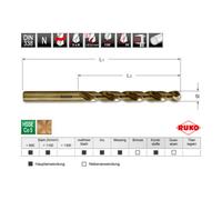Ruko Forets DIN 338 type N HSS Cobalt 5%, taillés meulés, affûtage en croix Quantité:10