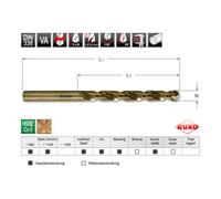 Foret cobalt hélicoïdal HSS-Co5 en LS 215 DIN338 - diamètre 8,0 2155080 RUKO