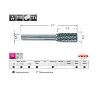 Ruko Fraise sur tige en carbure Ruko forme A cylindrique (ZYA) avec denture frontale diamètre 16 mm Quantité:1