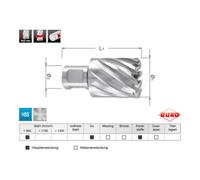 Ruko Fraises à carotter HSS attache Weldon (3/4"). Ø 22 mm Quantité:1