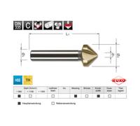 Ruko Fraises à chanfreiner 3 dents DIN 335 forme C 90° HSS-TiN Quantité:1