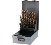 RUKO 228215RO - Juego de 25 brocas helicoidales DIN 338 tipo UNI, HSSE-Co 5