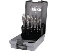 RUKO R102451RO Lot de 6 plombiers plats avec poignée droite et pilote fixe dans boîte en plastique DIN 373 Finition brillante R102451RO