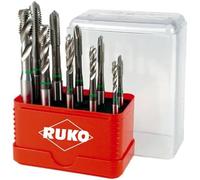 RUKO Set de tarauds 10 pièces M4-M10 M4-M10 HSS-Co DIN 371 B - Tarauds Machine Professionnels pour Acier et Inox