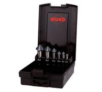 RUKO ULTIMATECUT 4S 102890PRO Jeu de fraises coniques 6 pièces 6.30 mm, 8.30 mm, 10.40 mm, 12.40 mm, 16.50 mm, 20.50 mm HSS tige