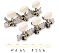 Rukurmo Vintage Guitar Tuning Pegs Gold Plated Heads Tuning Keys Tuners Single Hole pour Classical Guitar 3L