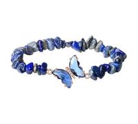 Rulbelok Cristaux papillon à longueur réglable en pierre naturelle pour anniversaires, Saint-Valentin, cristaux naturels anti-stress, taille unique, Comme décrit