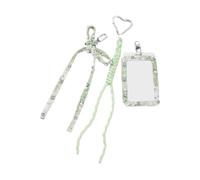 Rulbelok Élégant porte-clé en jean décoré avec des nœuds, pratique en PVC, solution compacte de transport quotidien, porte-clés orné de perles, Vert