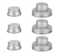 Rulbelok Lot de 3 couvercles universels en acier pour shaker - Passe au lave-vaisselle - Bords antidérapants - Pour sel et poivre, assaisonnement, cocktails