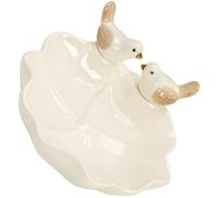 Rulbelok Support à bijoux en céramique avec motif inspiré des nénuphars - Plat de rangement décoratif pour colliers, boucles d'oreilles, cosmétiques en céramique