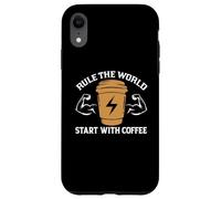 Rule The World Star with Coffee Baristas Funny Coffee Lover Coque pour iPhone XR