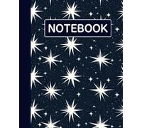 Ruled dotted line inlay Notebook for writing, for work, 7x9, notes in school, university, college, office, home. For student.: star pattern