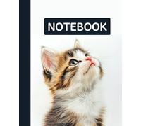 Ruled dotted line inlay Notebook for writing, for work, 7x9, notes in school, university, college, office, home. For student.: cute cat