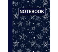 Ruled dotted line inlay Notebook for writing, for work, 7x9, notes in school, university, college, office, home. For student.: star pattern