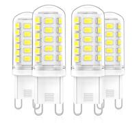 RuLEDne Ampoules G9 LED 3W Équivalent 33W 40W 50W G9 Halogène Lampe, Banc Froid 6000K, 520LM, 360 Degrés, Sans Scintillement, CRI 83+, AC/DC 220-240V, Non Dimmable, Paquet de 4