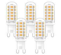 RuLEDne Ampoules G9 LED 3W Équivalent 33W 40W 50W G9 Halogène Lampe, Blanc Chaud 3000K, 320LM, 360 Degrés, Sans Scintillement, CRI 83+, AC/DC 220-240V, Non Dimmable, Paquet de 5