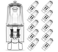 RuLEDne G9 Halogenlampen Backofenlampe 40W, Klare Kapsel G9 Halogen Glühbirnen Warmweiß 2700K, 230V 300°C Hitzetolerante Glühbirnen für Backofen und Mikrowellenherd, 10er-Pack
