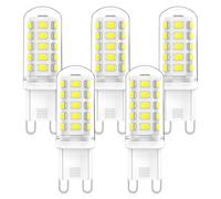 RuLEDne LED G9 3 W équivalent à 33 W 40 W 50W Lampe halogène G9 blanc froid 6000 K CRI> 85, 320 lm, 360 degrés, AC 220 V-240 V, non réglable, Lot de 5