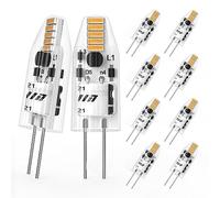 RuLEDne Lot de 10 ampoules LED G4 1 W - 1,5 W - 120 lumens - 4000 K - Blanc neutre - AC/DC 12 V G4 - Équivalent à une ampoule halogène de 10 W - 15 W - Intensité non variable (2700 K Blanc chaud)