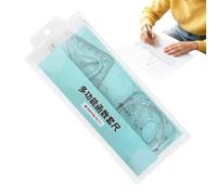 Ruler Set 4 Pieces Ergonomic 7.9inch Clear Scales Mathematical Drawing
