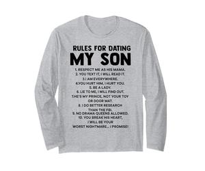 Rules for Dating My Son Funny Mom Loves Her Son Mother's Day Manche Longue