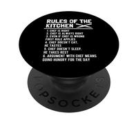 Rules of The Kitchen Funny Master Cook Chef Cooking Blague PopSockets PopGrip Adhésif