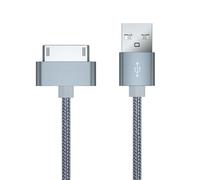 RULGOI Câble 30 broches de 100 cm de large, compatible avec iPhone 4S/4, iPhone 3G/3GS, iPad 1 2 3 et iPod, câble de chargement et de synchronisation USB - Gris